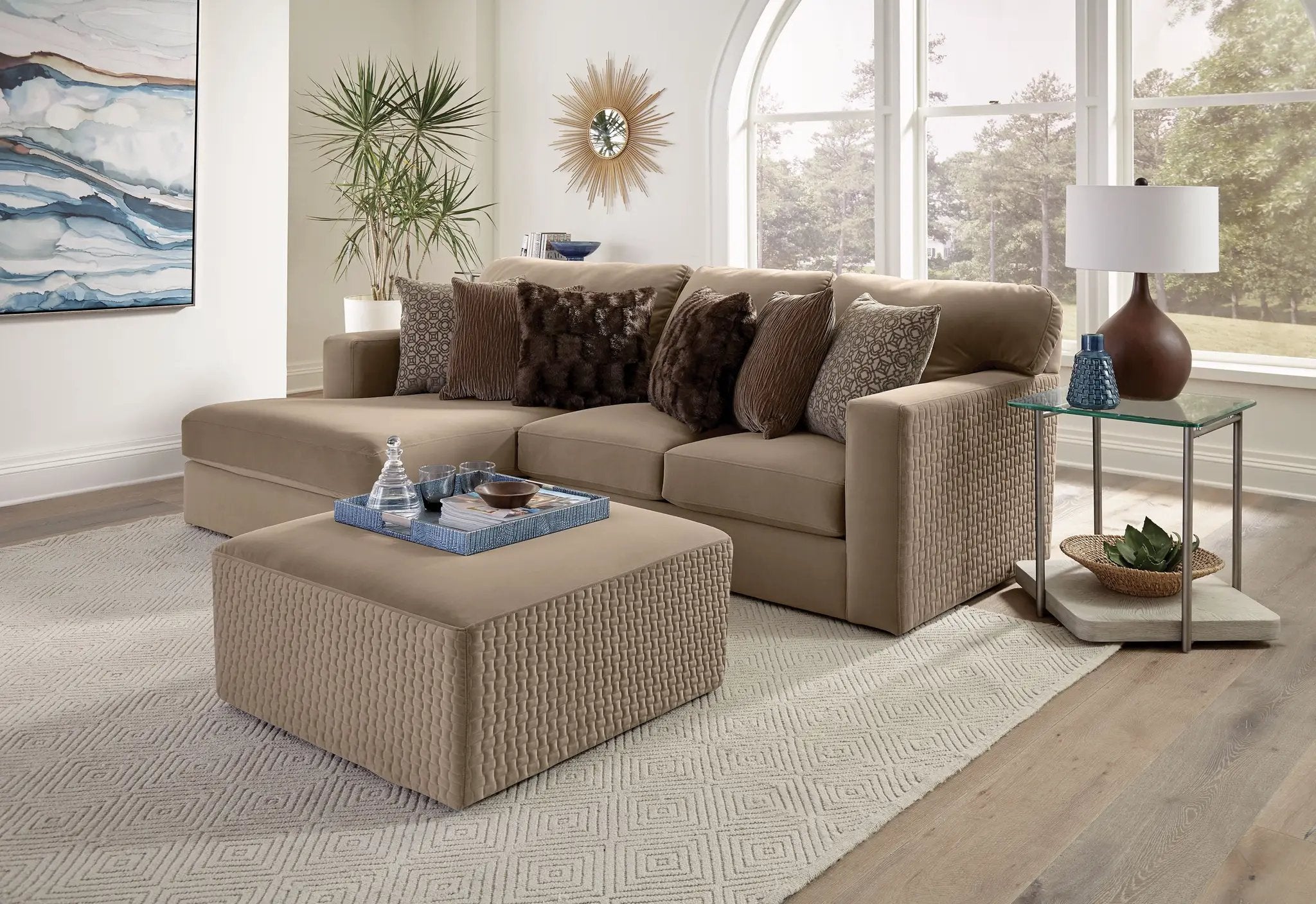 Carlsbad Modular Sectional - Cocktail Ottoman (40") by Unique Piece Furniture