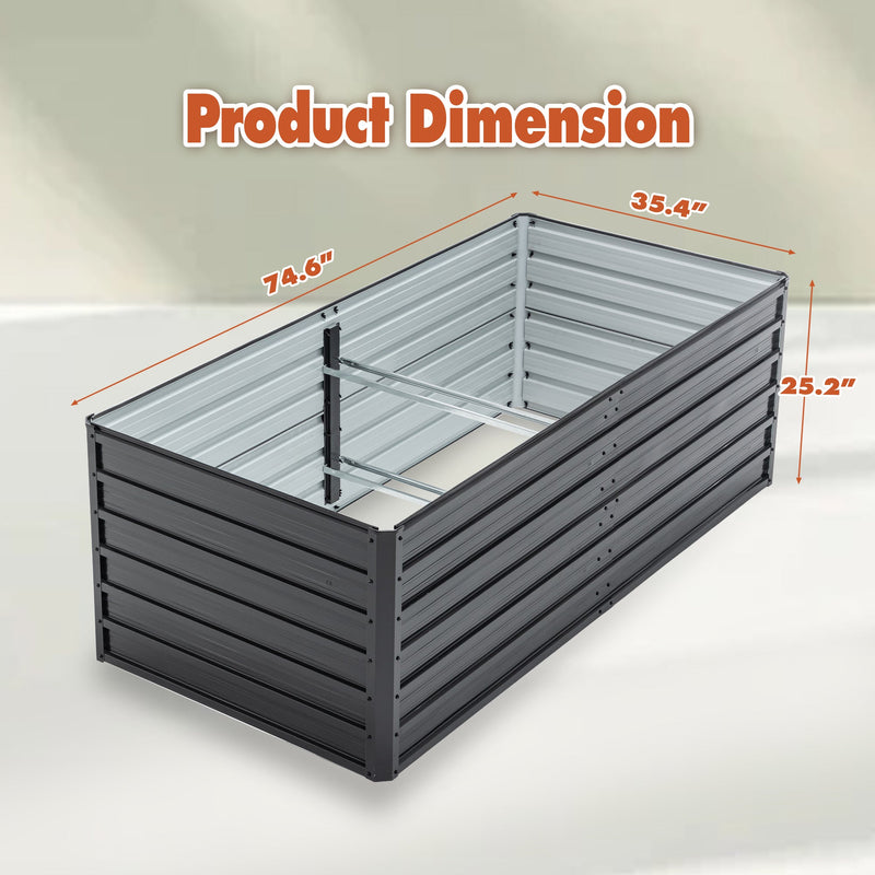 2-Pack 6x3x2 FT Galvanized Metal Raised Garden Beds by HouseOfZazla