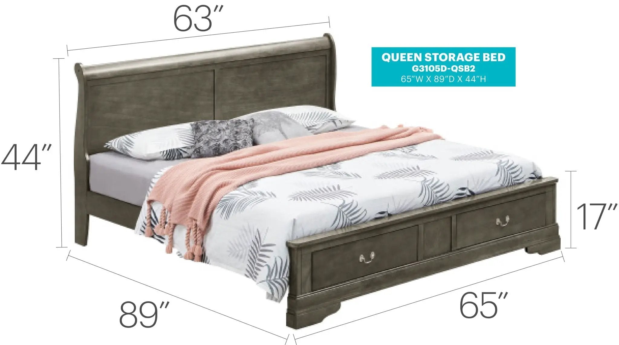 Upholstered Panel Sleigh Bed Design by HouseOfZazla