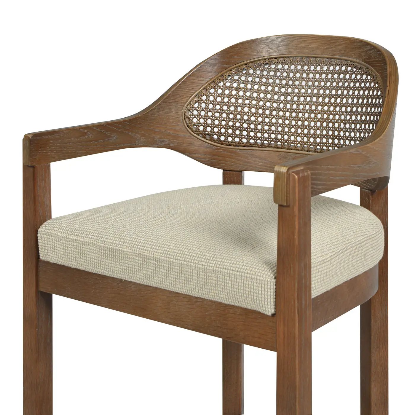 Americana - Mid-Century Modern Cane Back Counter Stool by Unique Piece Furniture