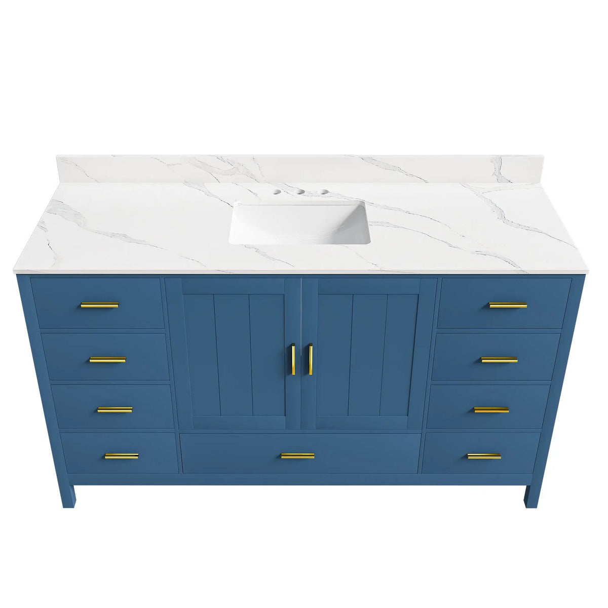 60" Modern Solid Wood Bathroom Vanity with Sink, photo 5 of 10