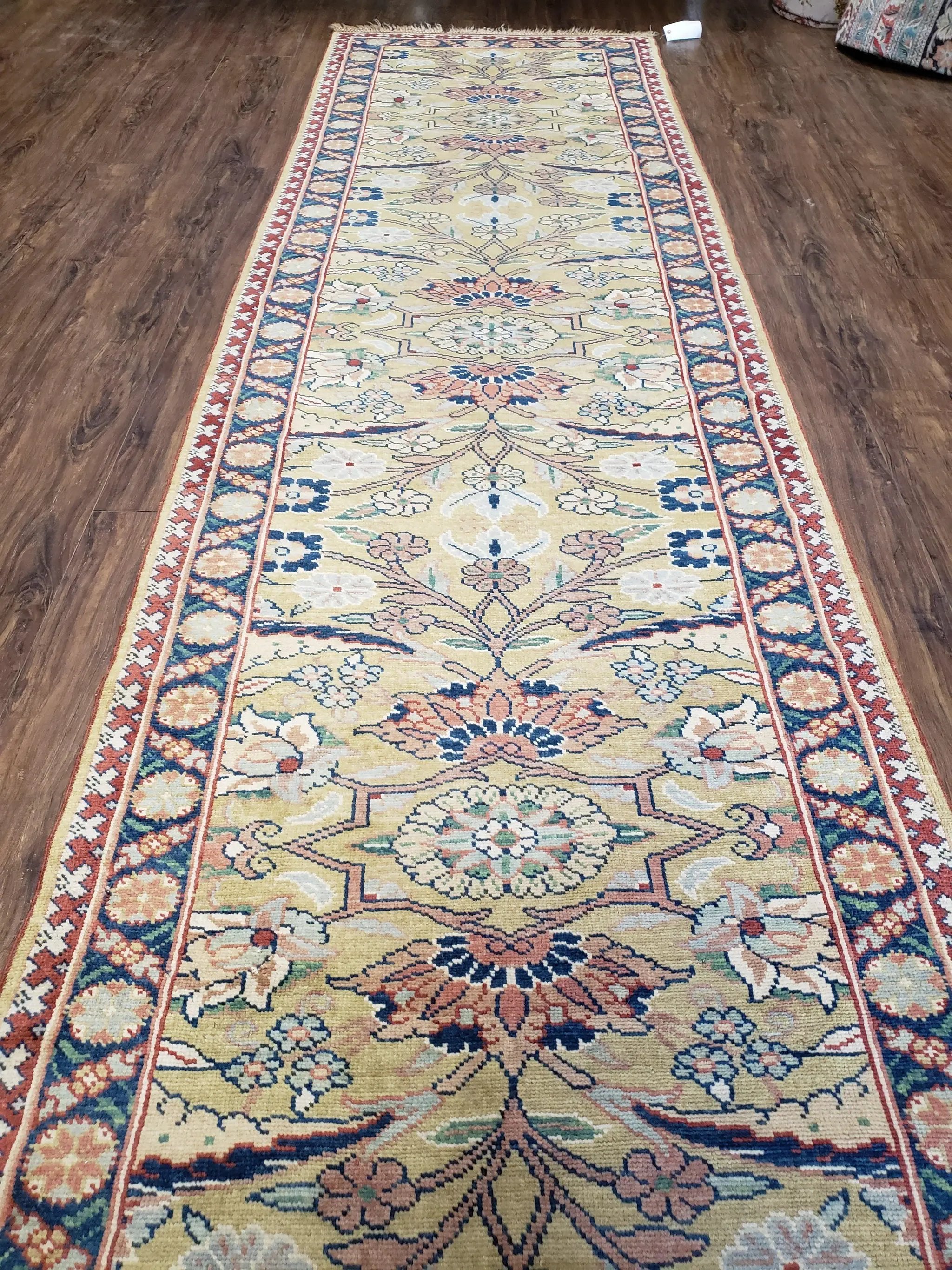 Hallway Runner Rug, Kitchen Runner, Sultanabad Hand Knotted Rug, Farmhouse Rug, 1950s Rug, Mahal Rug, Turkish Rug, Long Runner, Yellow by Jewel Rugs
