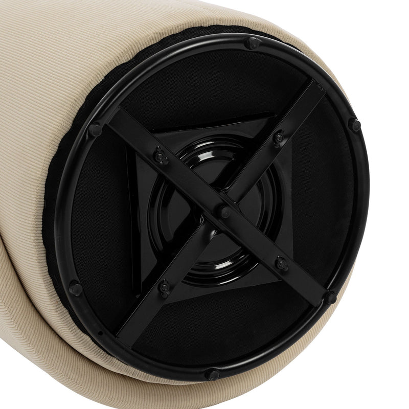 Barrel Chair, Built In Storage, 360° Swivel - Beige by HouseOfZazla