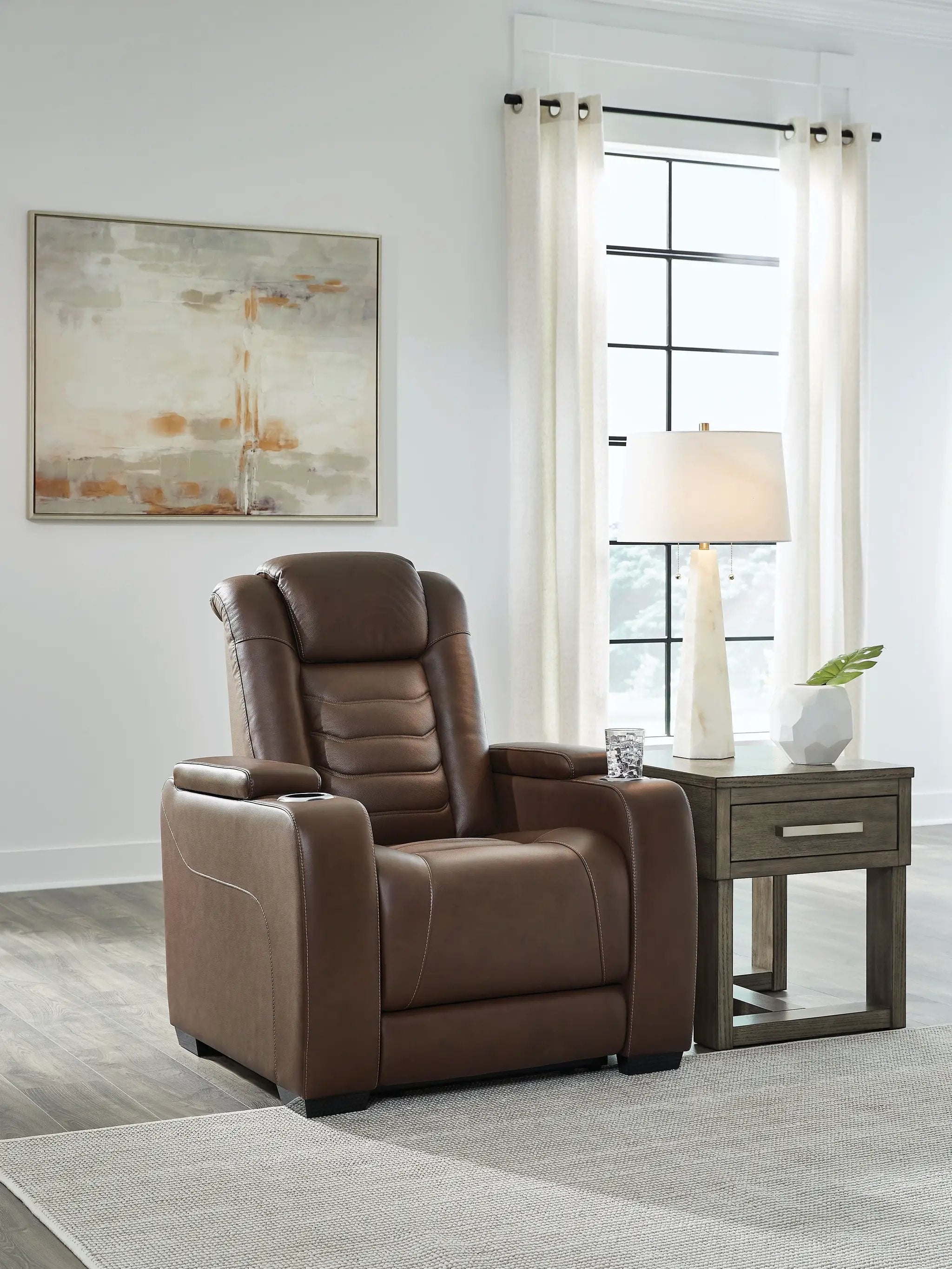 High Impact - Power Recliner / Adj Headrest - Tobacco by Unique Piece Furniture