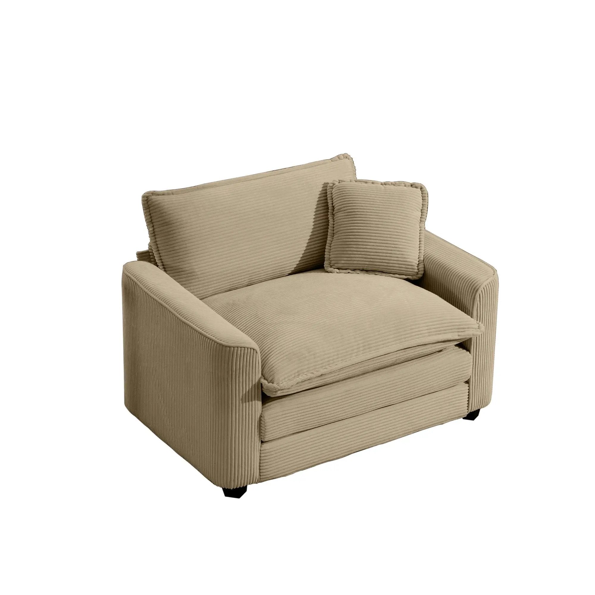 Modern Classic Fabric Single Chair Deep Seat Sofa With Pillow by HouseOfZazla