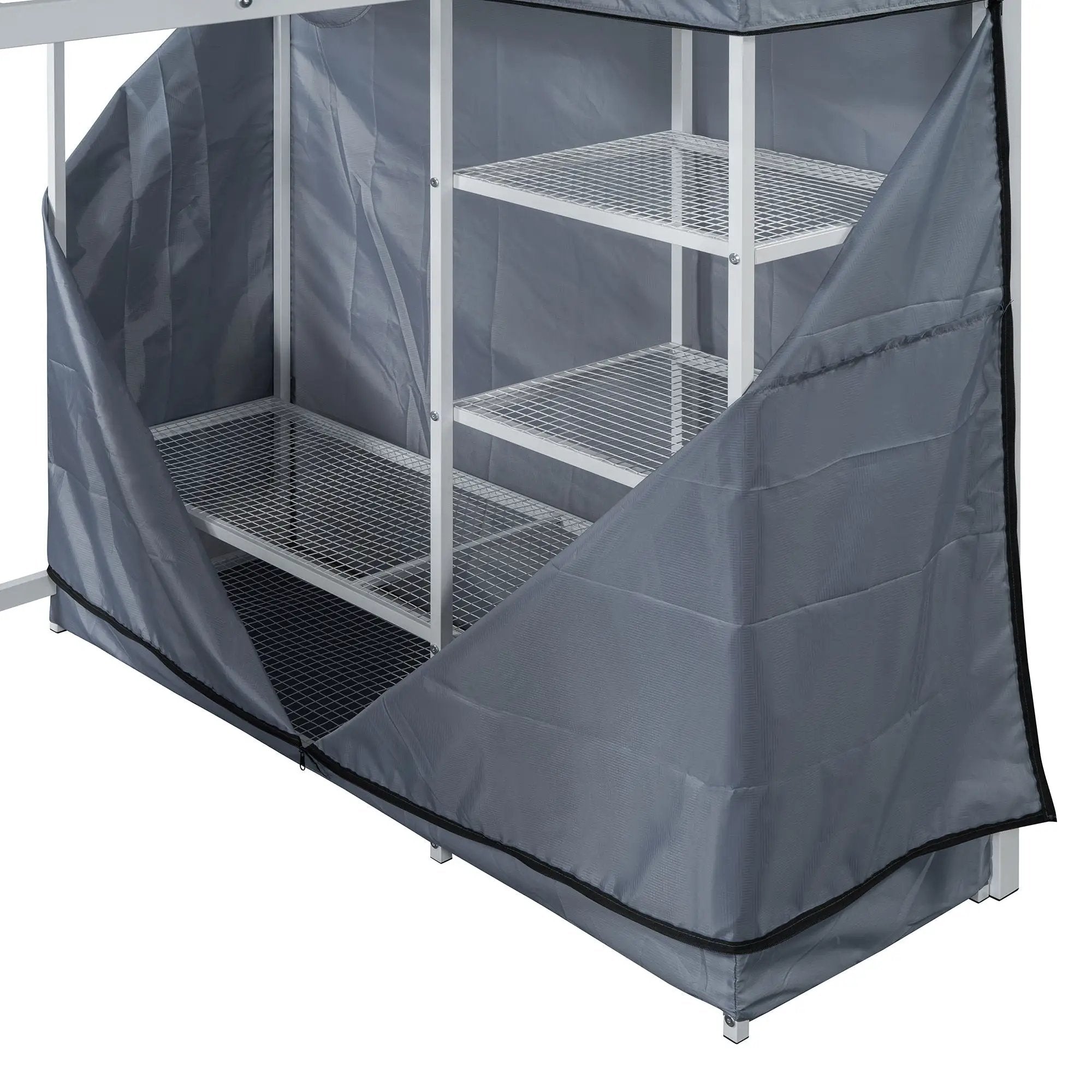 Loft Bed With Desk, Shelves, Power Outlet, LED Light And Wardrobe by HouseOfZazla