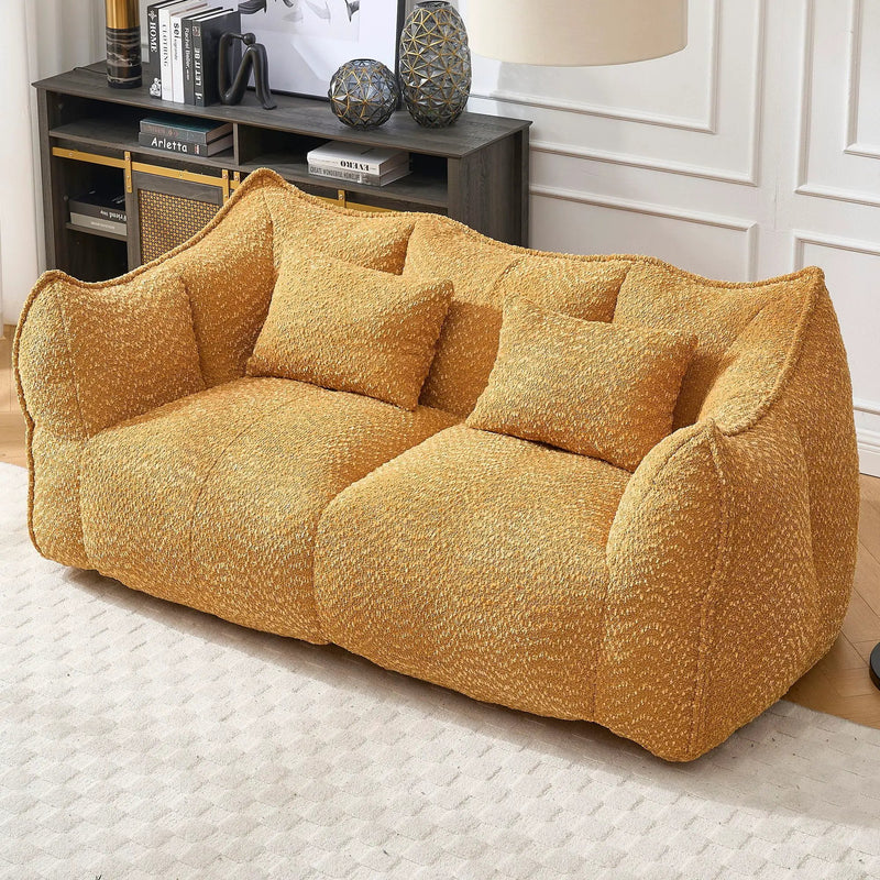 Comfortable Dual Beanbag Chair With High Resilience Foam Core For 2 People by Unique Piece Furniture