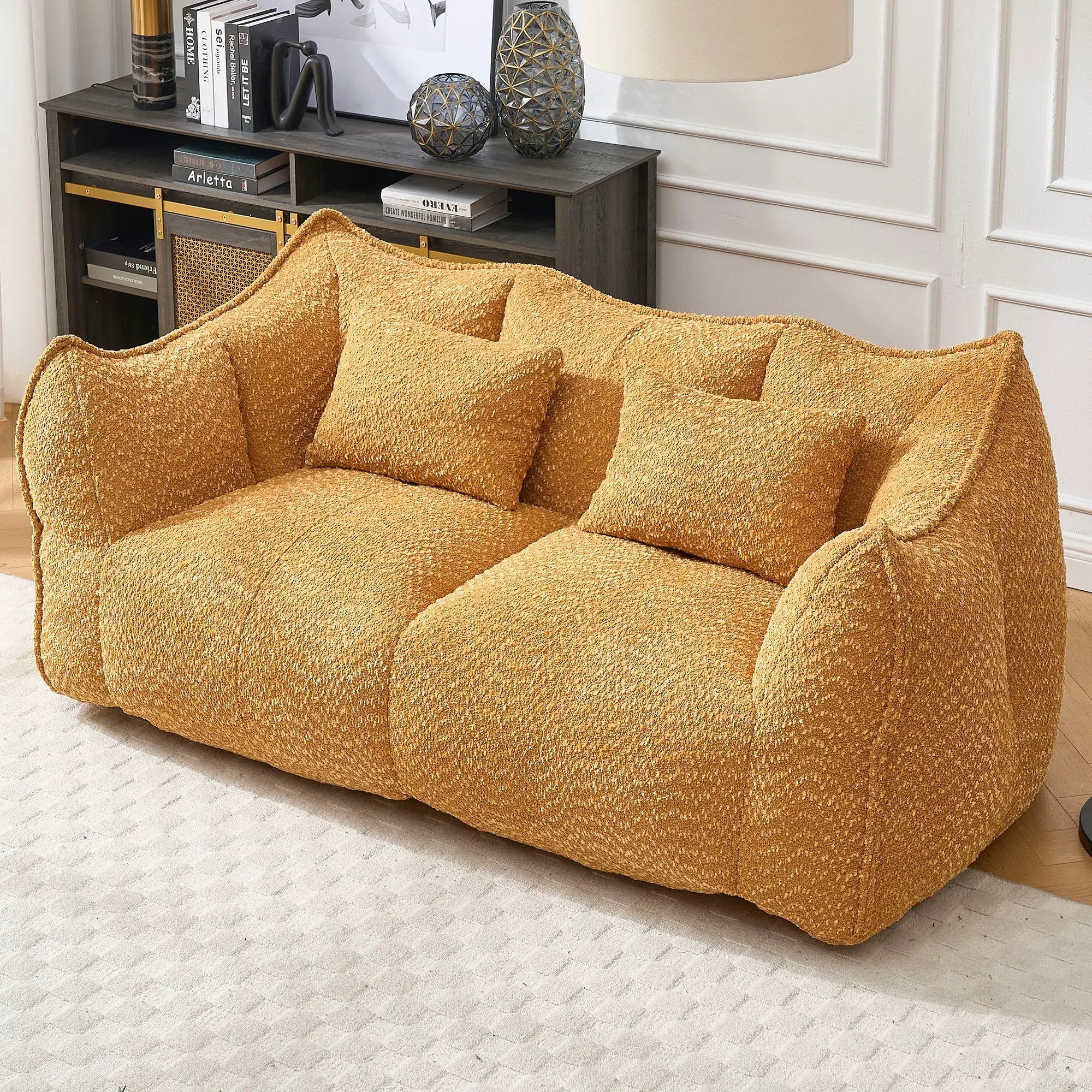 Comfortable Dual Beanbag Chair With High Resilience Foam Core For 2 People by Unique Piece Furniture