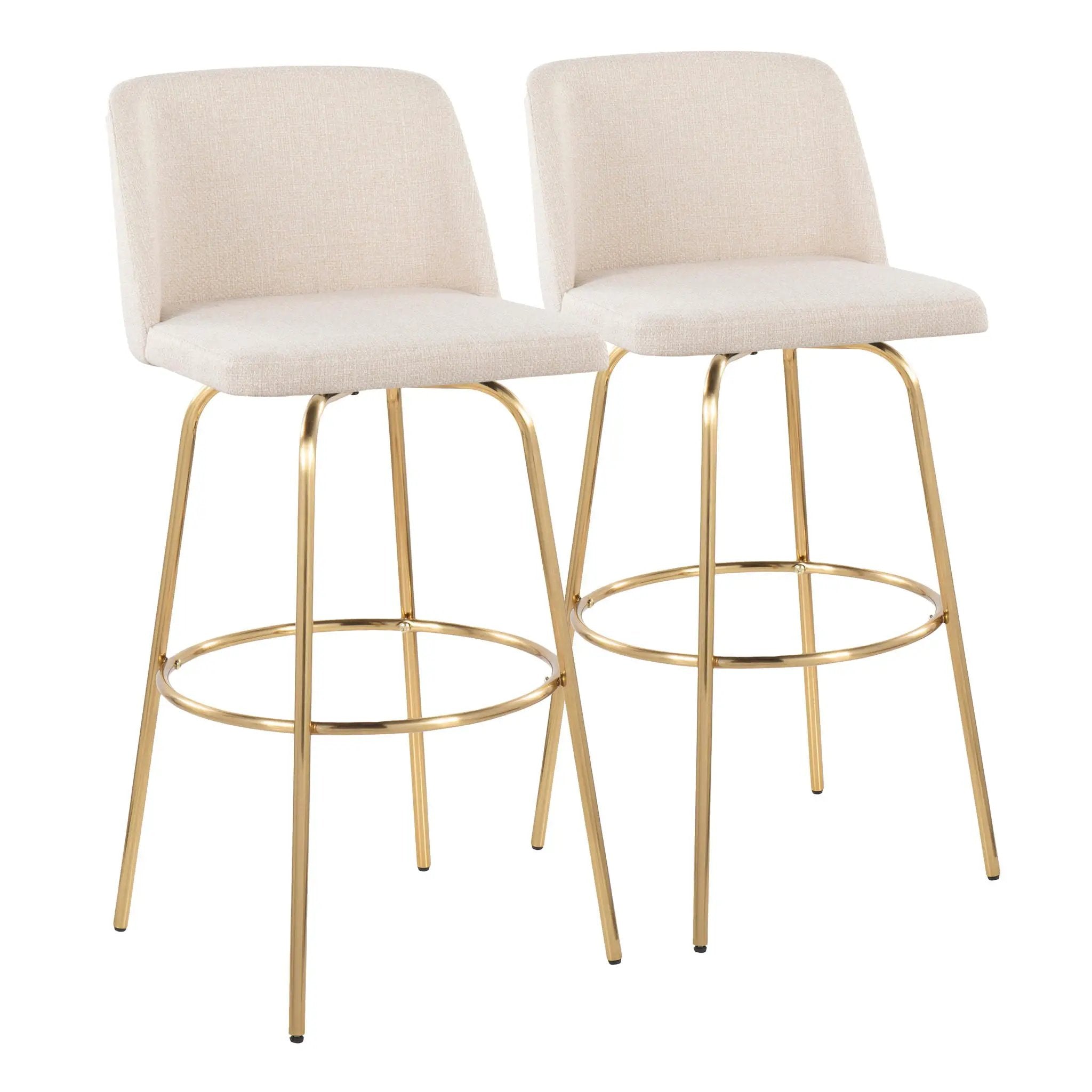 Toriano - Contemporary Fixed Height Barstool With Swivel And Round Footrest (Set of 2) by Unique Piece Furniture