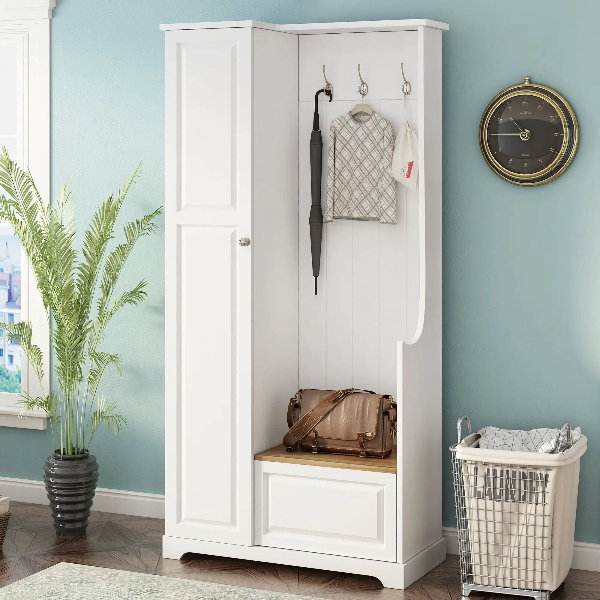 Stylish Design Hall Tree with Flip-Up Bench by HouseOfZazla