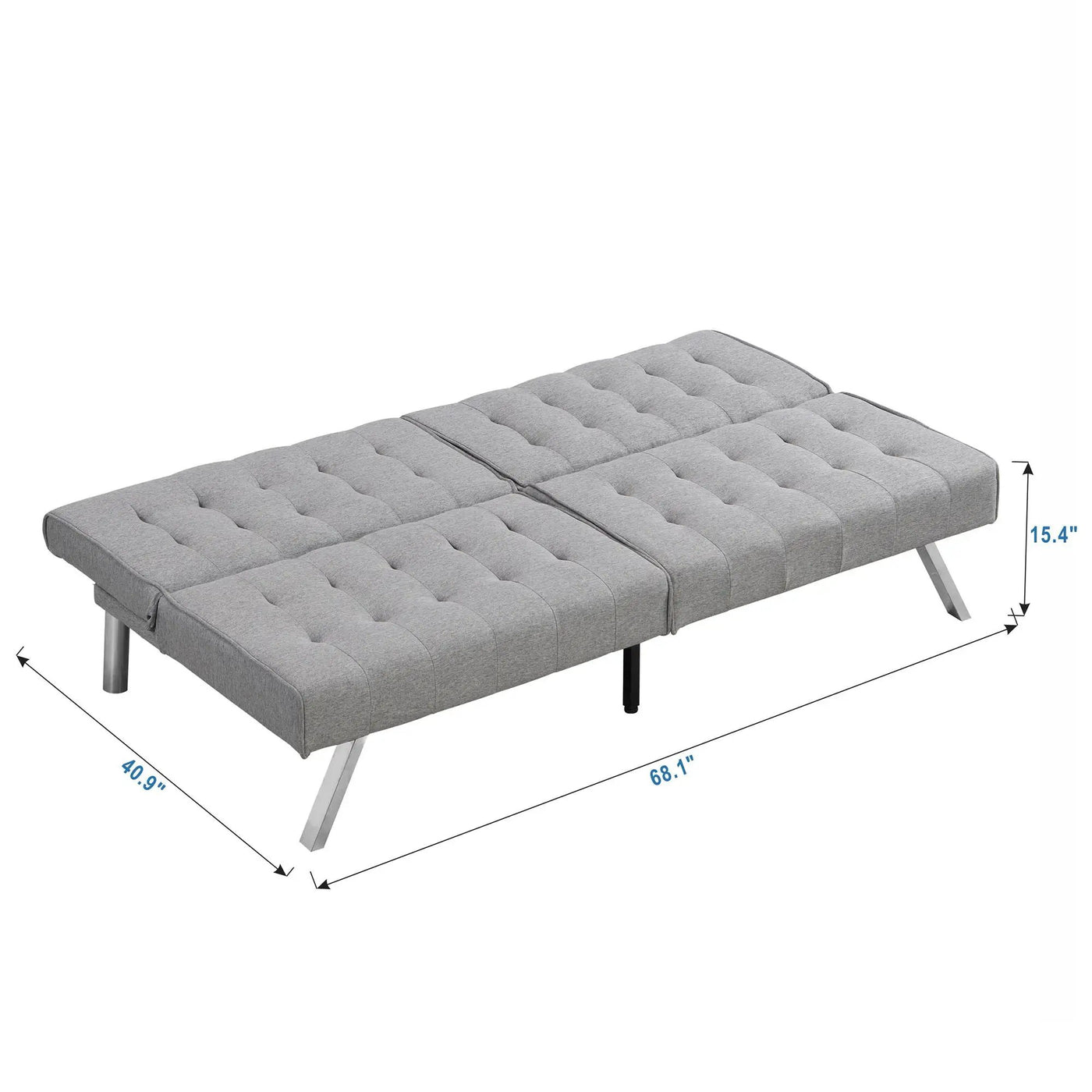 Modern Sofa Bed With Wood Frame And Stainless Legs by HouseOfZazla