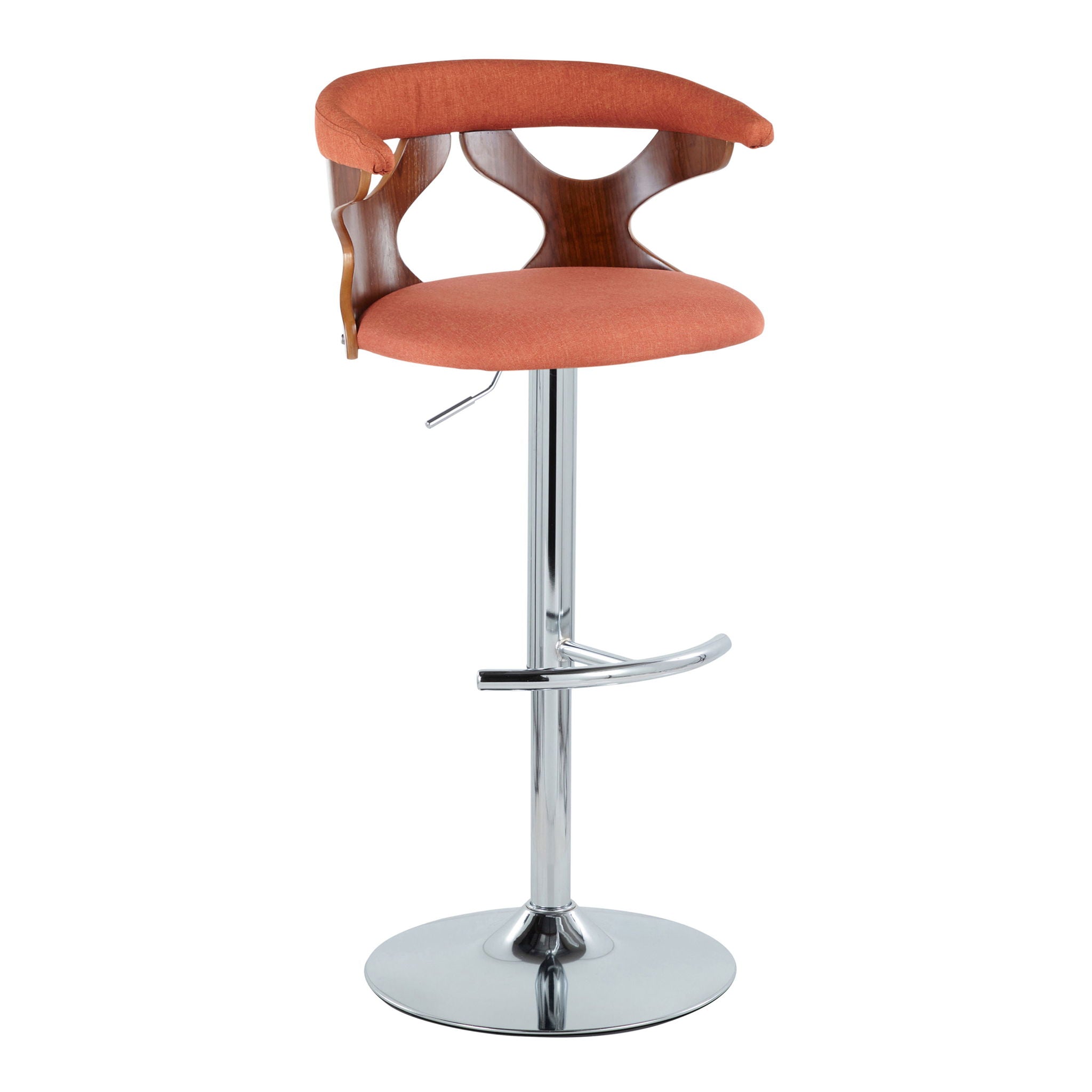 Gardenia - Mid Century Modern Adjustable Barstool With Swivel With Rounded T Footrest (Set of 2) by Unique Piece Furniture