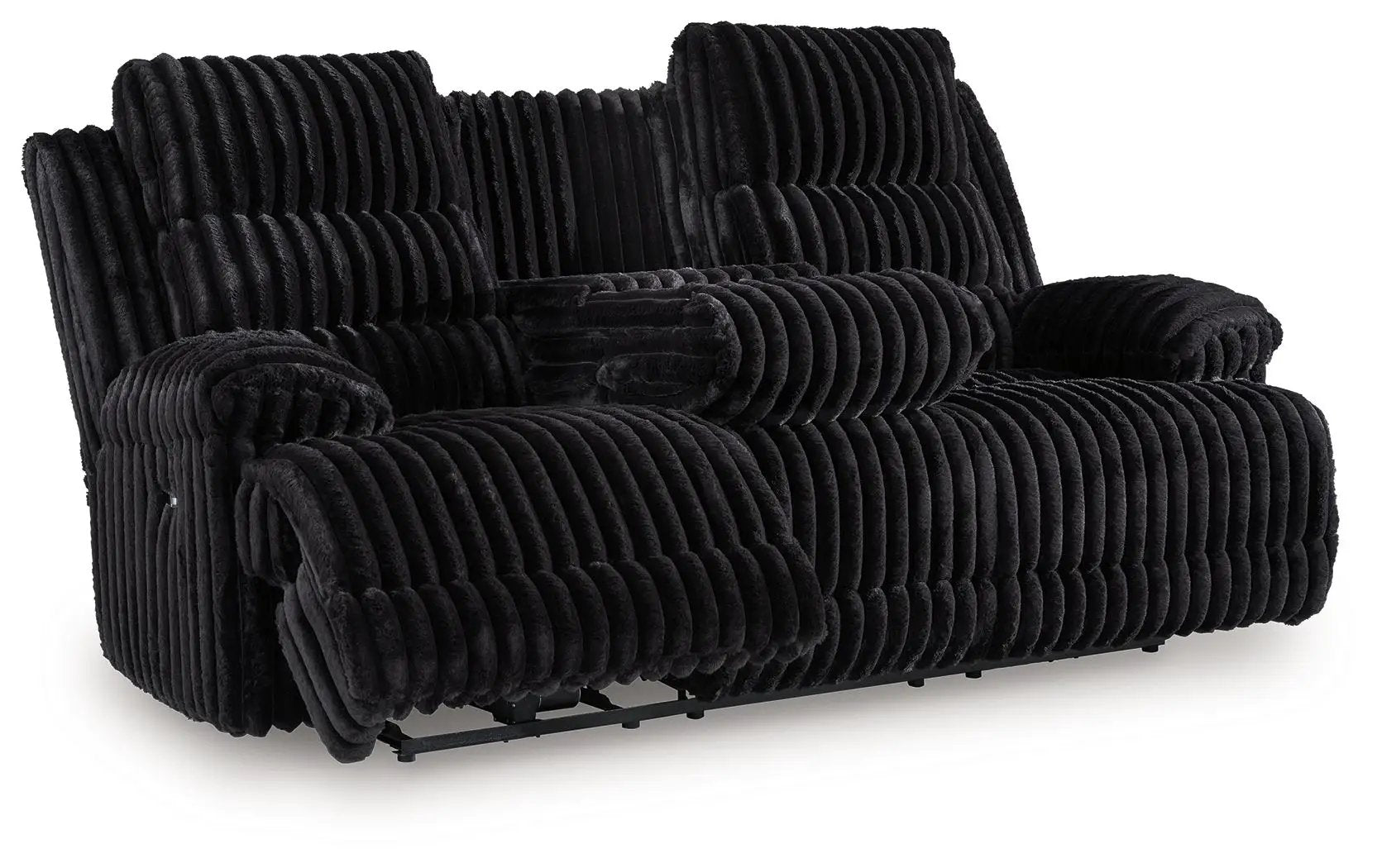 Rhine Falls - Reclining Power Sofa With Drop Down Table - Onyx by Unique Piece Furniture