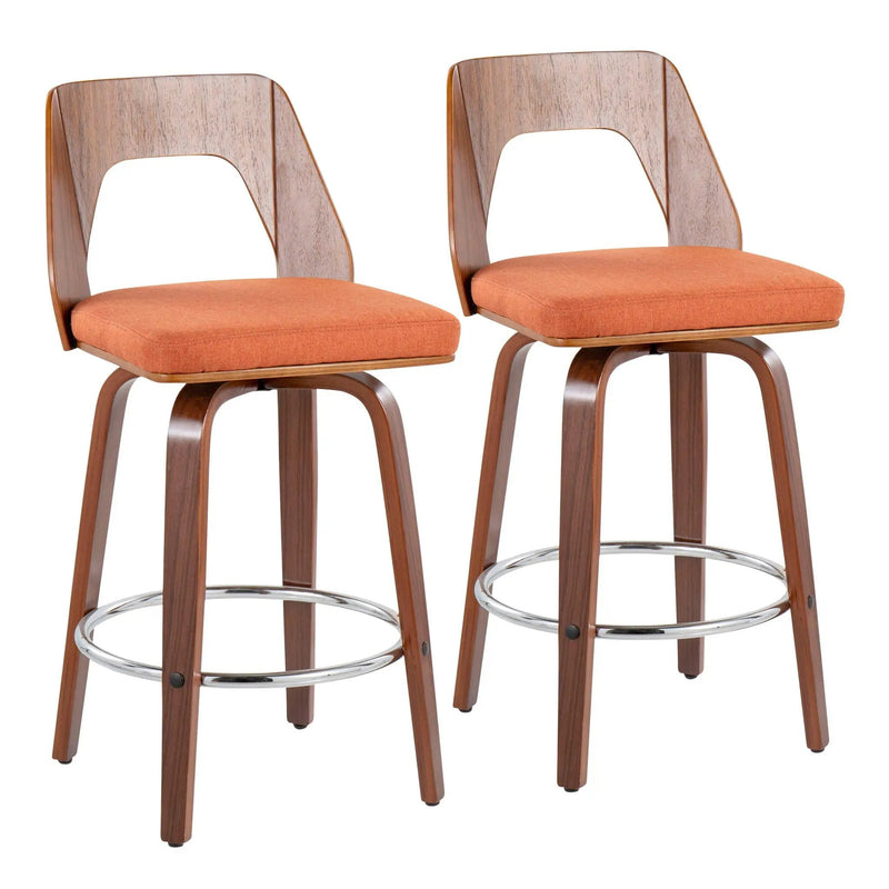 Trilogy - Mid Century Modern Counter Stool (Set of 2) by HouseOfZazla