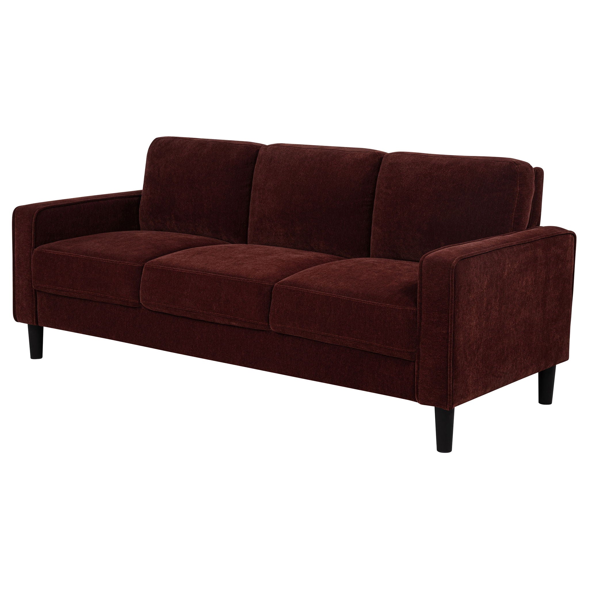 Ruth 77-inch Fabric Upholstered Track Arm Sofa Rust Red by Unique Piece Furniture