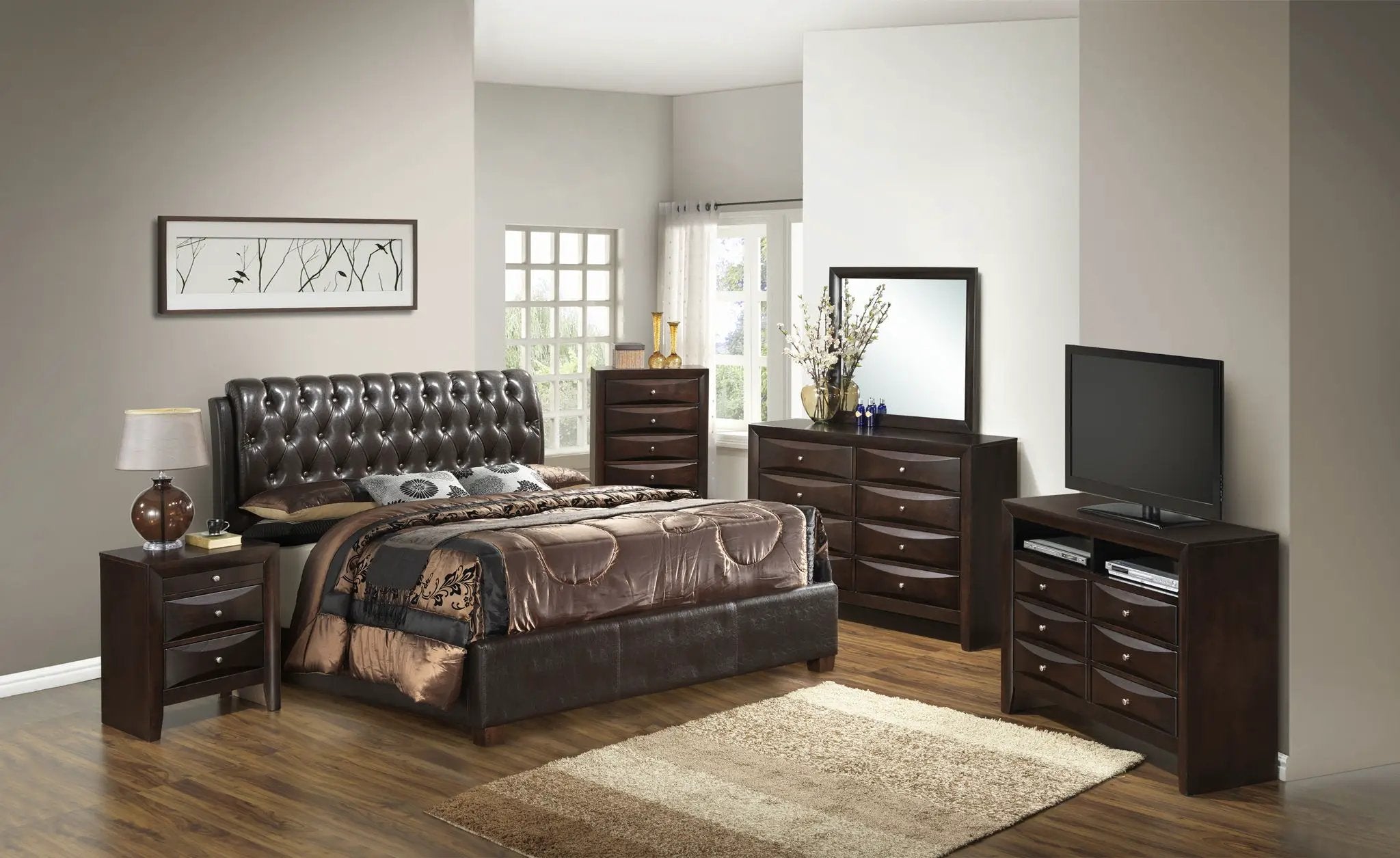 Tufted Upholstered Bed by Unique Piece Furniture