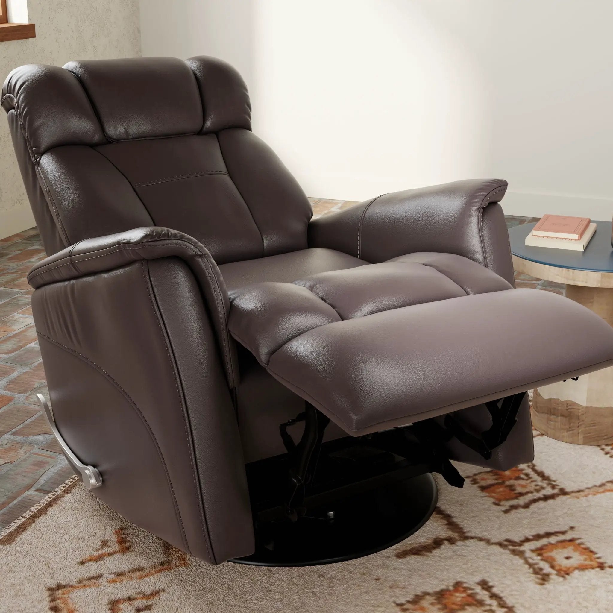 Bentley - Swivel Glider Recliner With Manual Adjustable Headrest & Footrest by Unique Piece Furniture