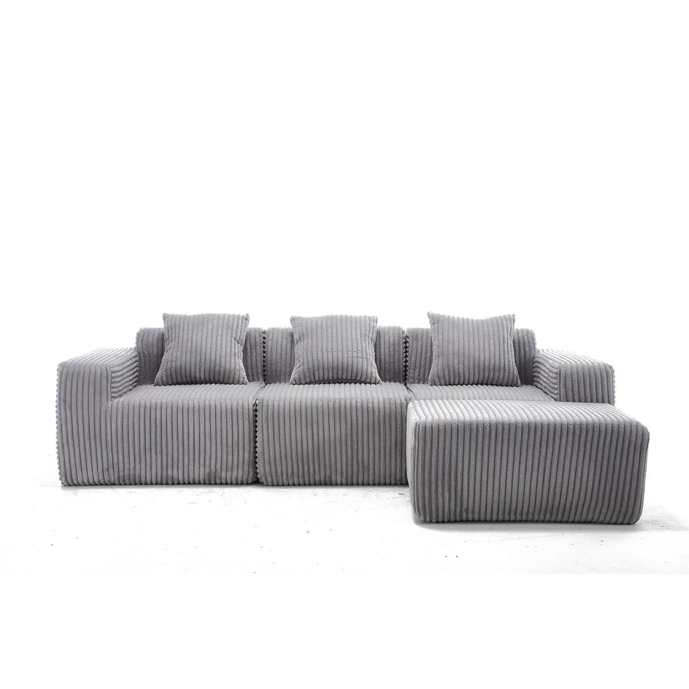 L - Shape Modern Minimalist Modular Sectional Sofa, Upholstered Cloud Couch With Deep Seats by Unique Piece Furniture