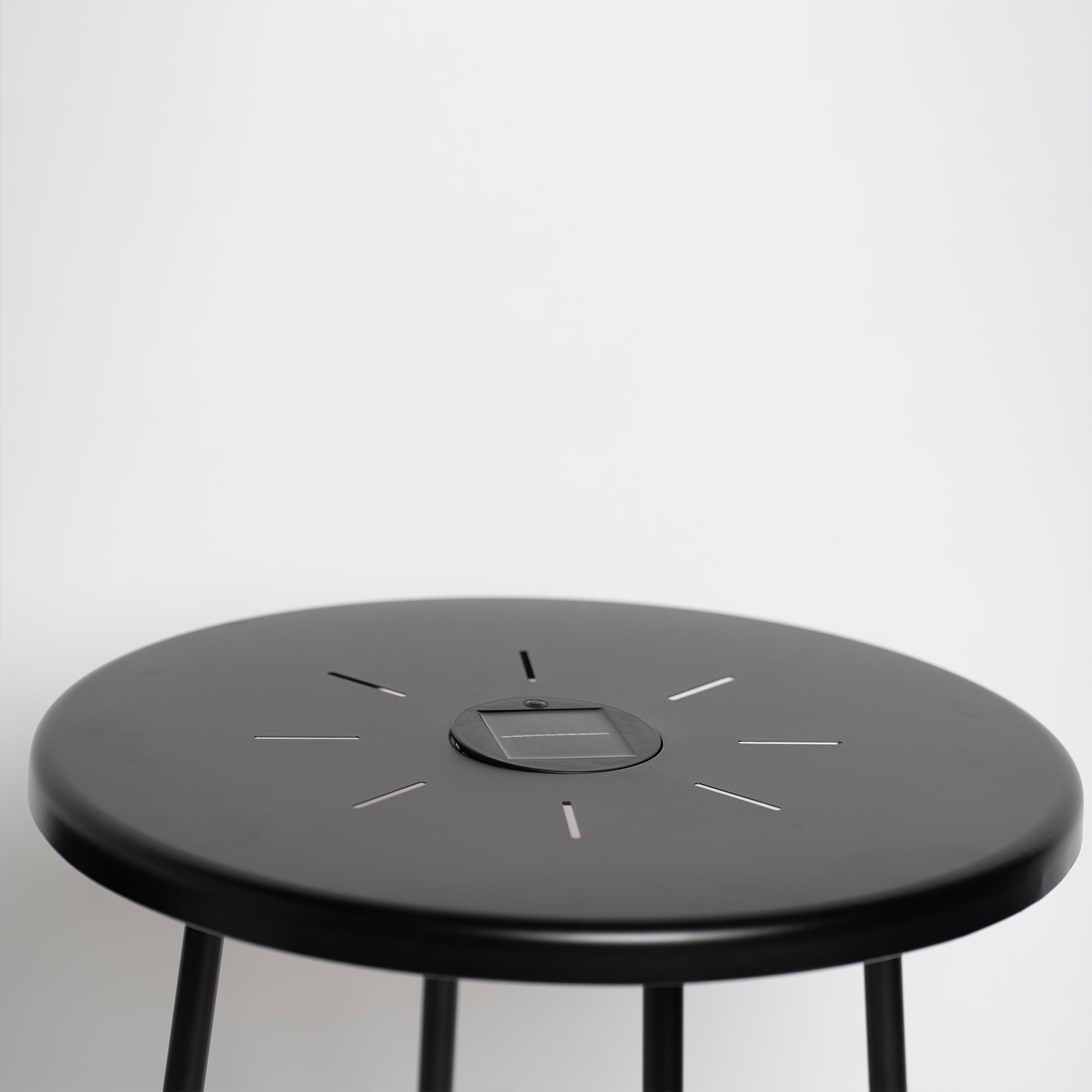 2-Pack Solar Powered Side Table with LED Light, Outdoor/Indoor Nesting Round End Table Set by HouseOfZazla