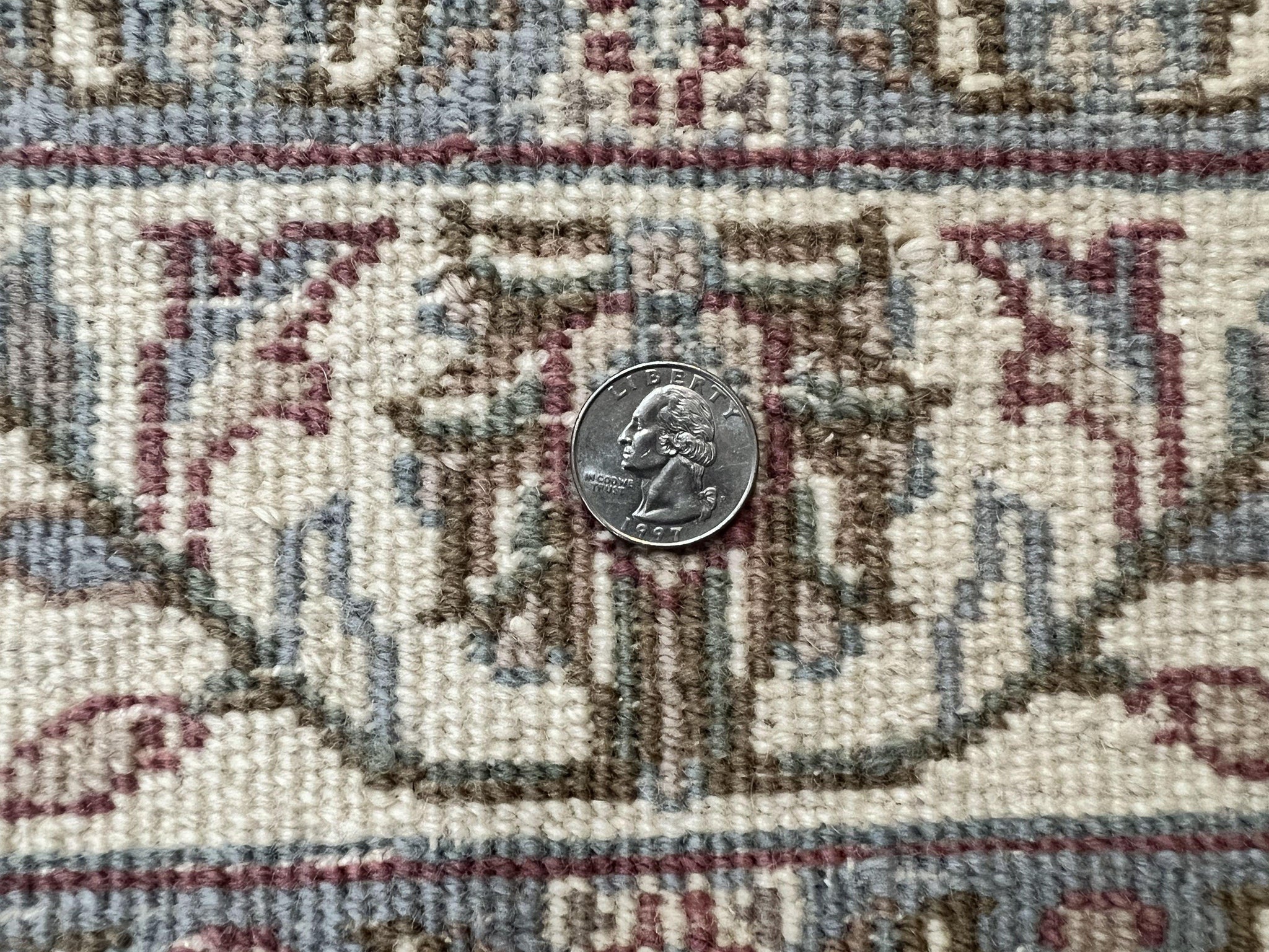 Indo Persian Rug 4x6, Vintage Handmade Wool Carpet, Floral Allover Pattern, Beige, Pair B by Jewel Rugs