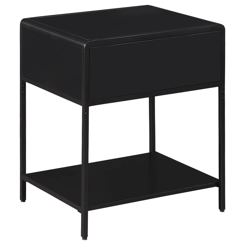 Amherst 1-drawer Radio Weave Cane Metal Bedside Table Black by Unique Piece Furniture