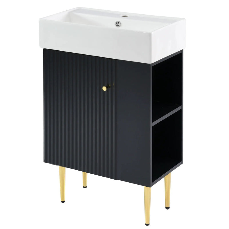 Bathroom Vanity, Combo Cabinet, Bathroom Storage Cabinet, Single Ceramic Sink by HouseOfZazla
