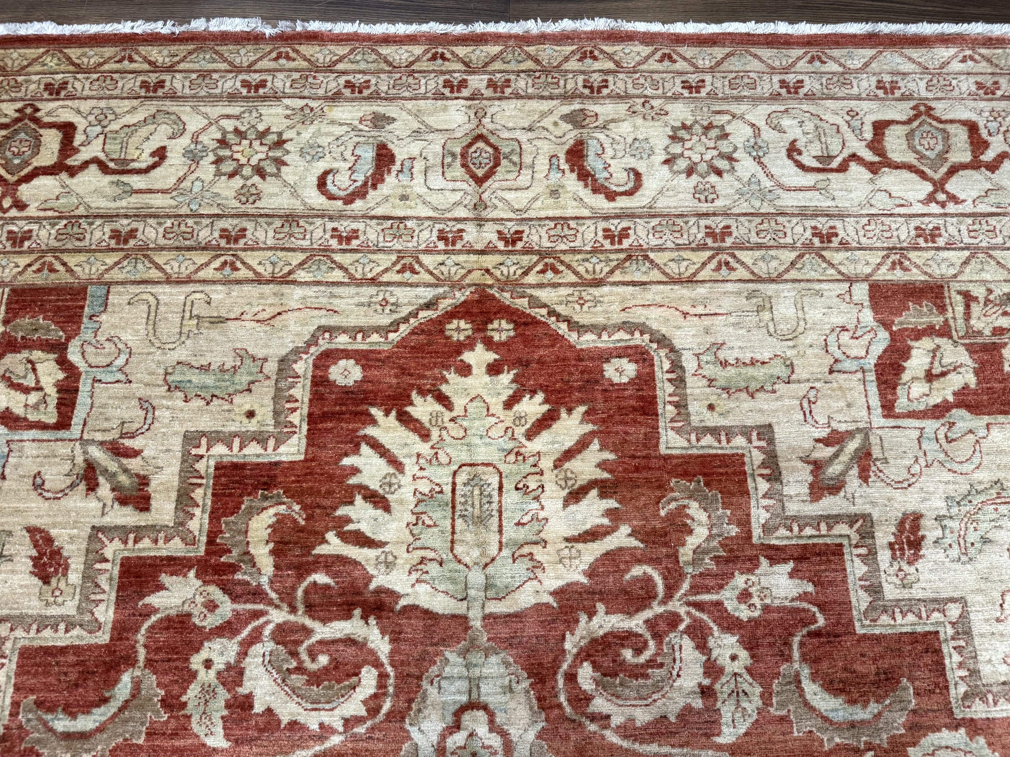 Turkish Heriz Serapi Rug 9x13, Geometric Medallion by Jewel Rugs