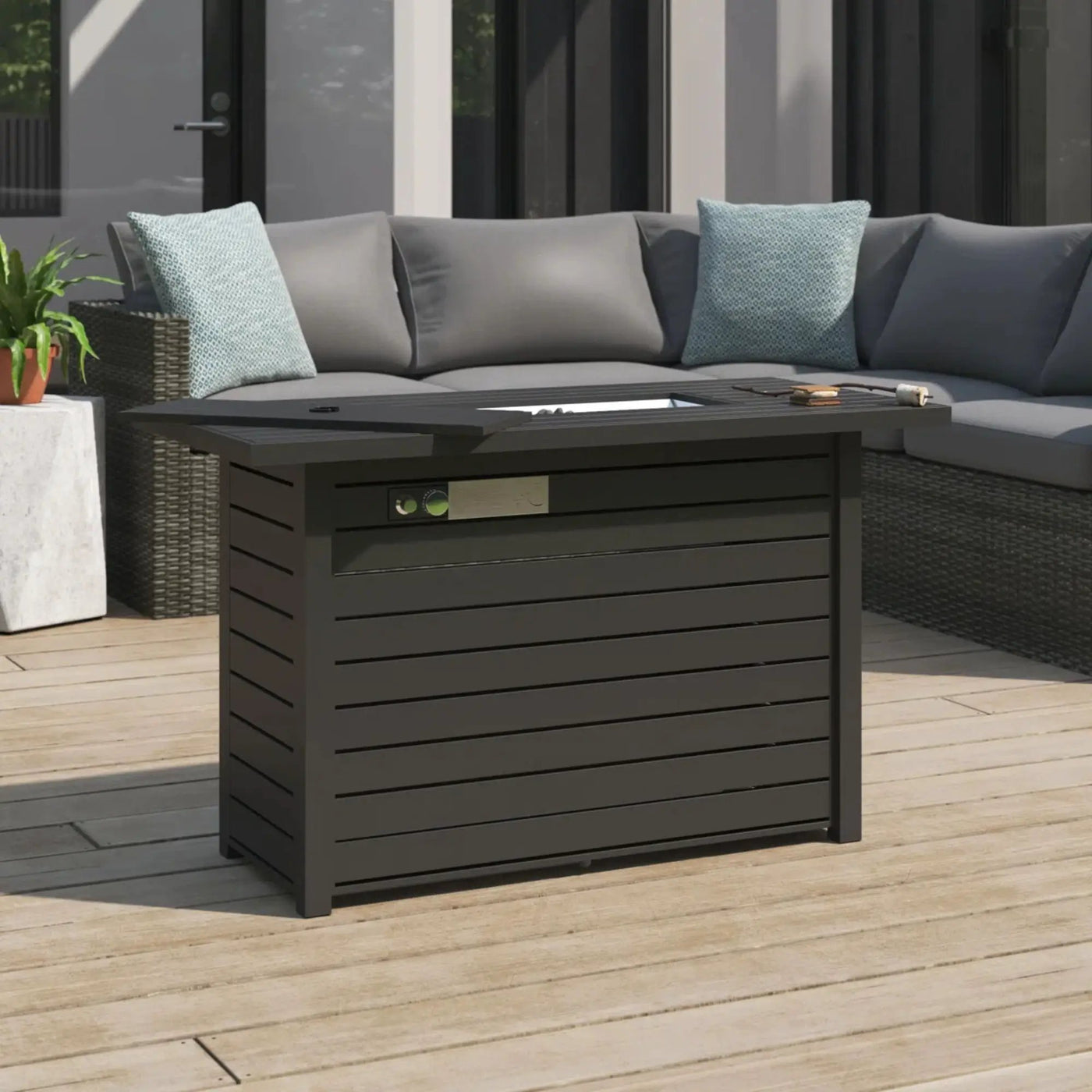 Outdoor Fire Pit Table With Lid Fuel Versatility by Unique Piece Furniture
