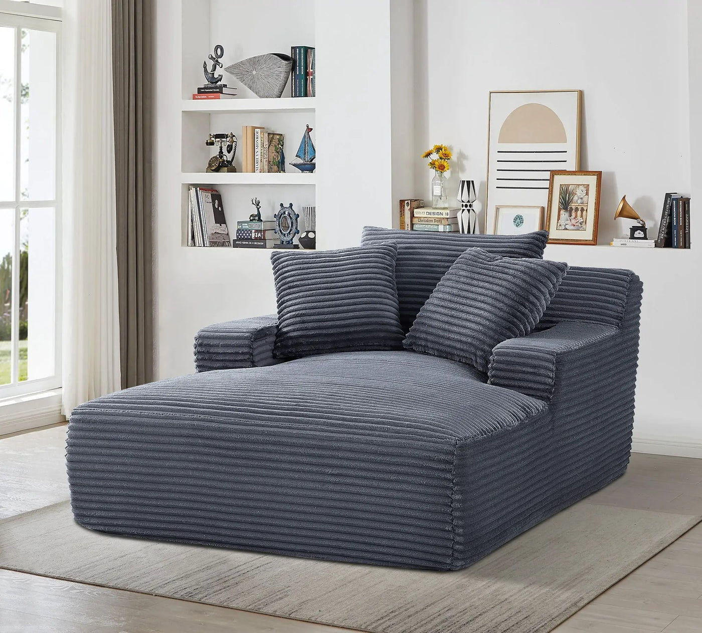 Cloudline - Oversized Chaise Lounge, Modern Comfy Couch With Full Foam Cushioning, Cozy Sleeper Sofabed by Unique Piece Furniture