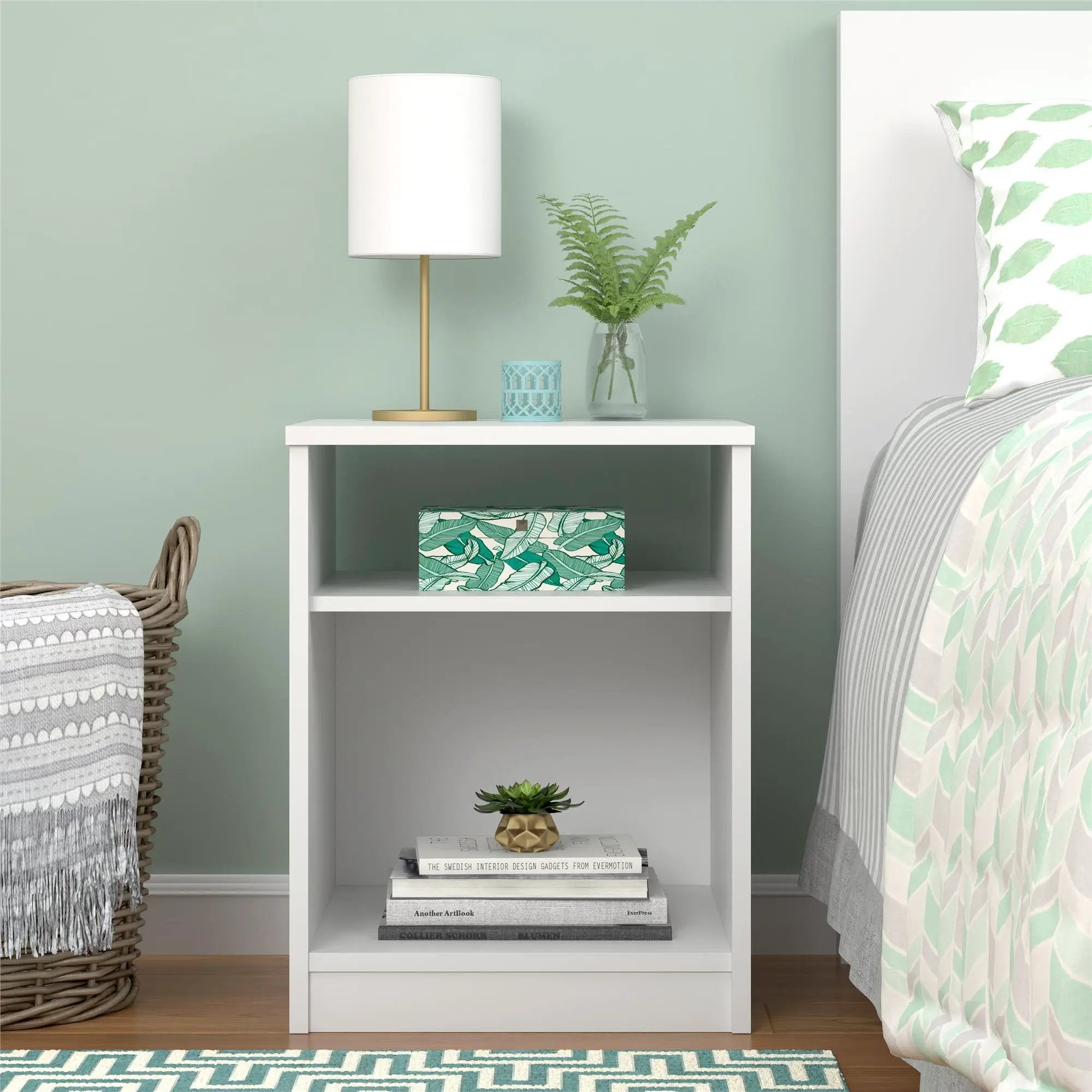 Open Shelf Nightstand - White by HouseOfZazla