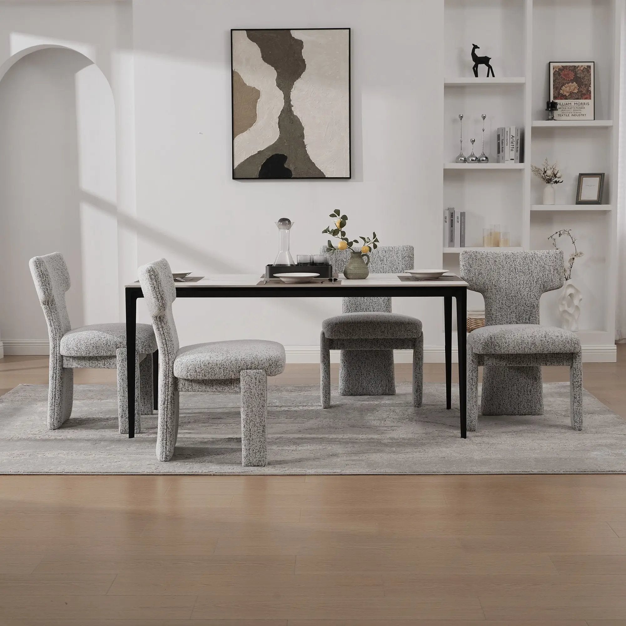 Armless Curved Back Accent Chairs by Unique Piece Furniture