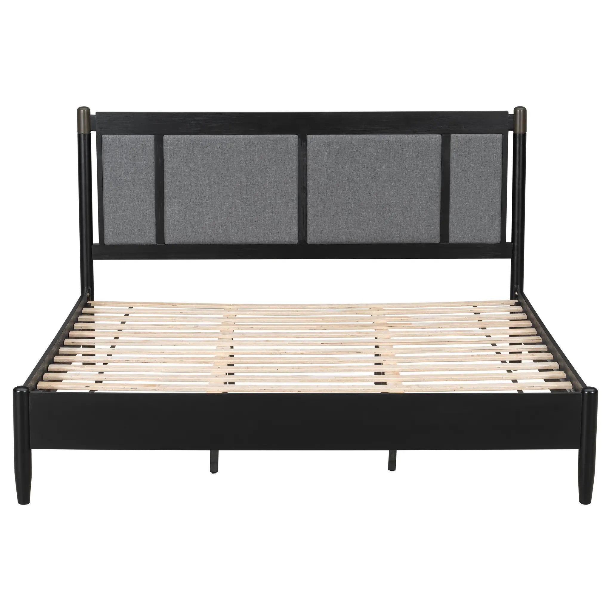 Solid Wood King Bed, Heavy Duty Support Without a Box Spring by HouseOfZazla