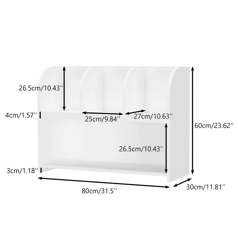 Bookcase With 4 Compartments, Storage Shelf For Toys And Books - White by Unique Piece Furniture