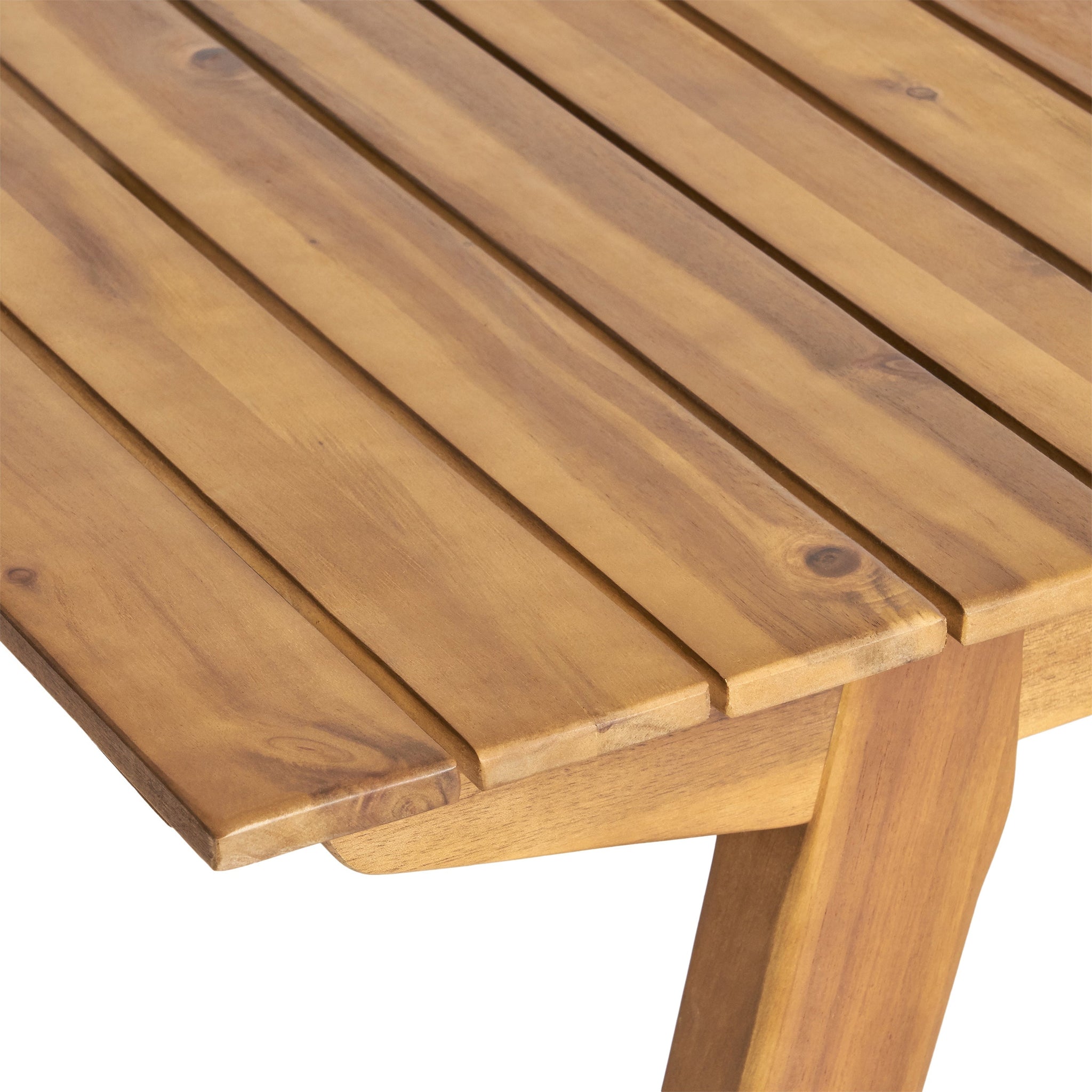 Outdoor 7 Pieces Acacia Wood Dining Set with Taiga 69 Table and Teak Finish by HouseOfZazla
