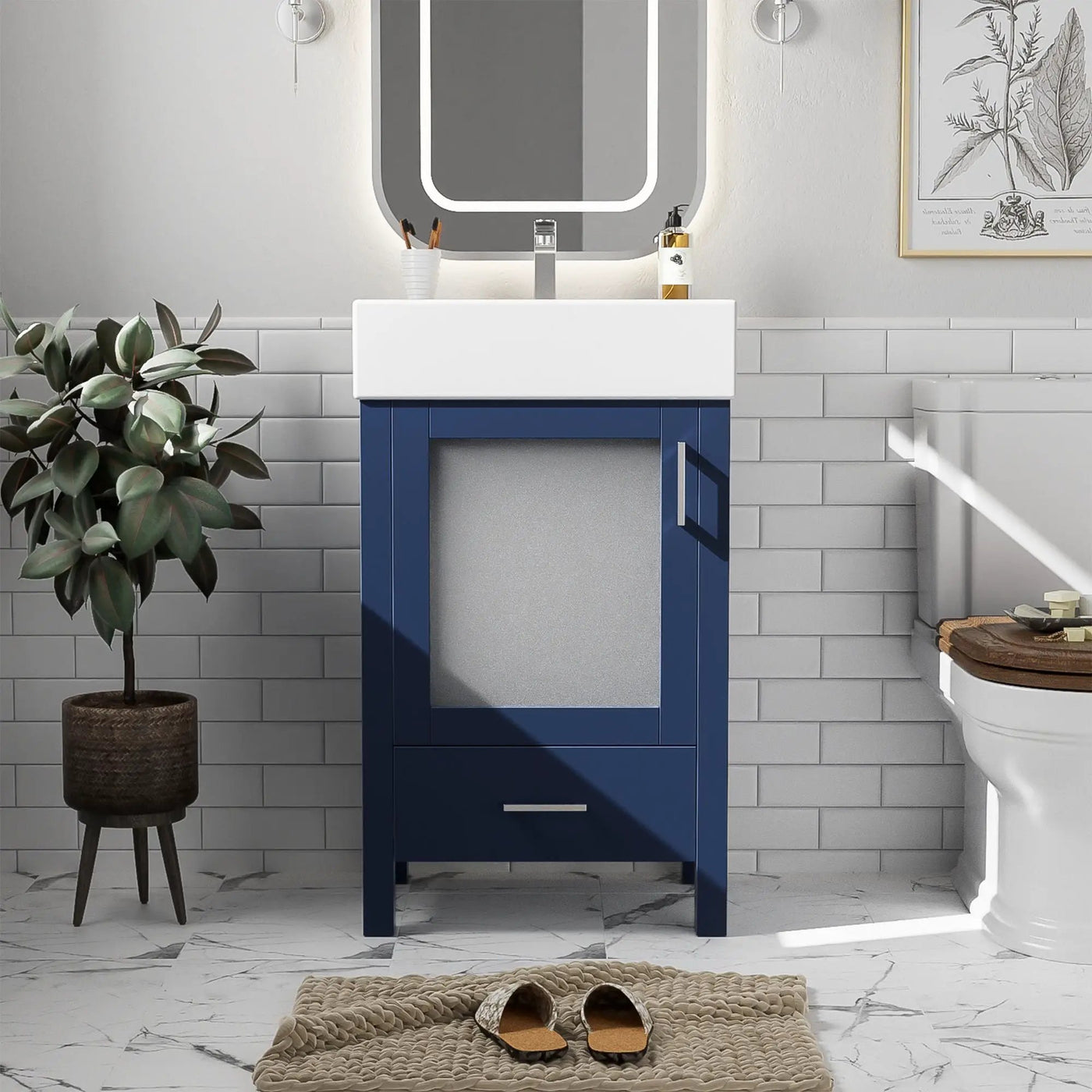 Bathroom Vanity With Ceramic Sink And Ample Storage, Ideal For Small Bathrooms by Unique Piece Furniture