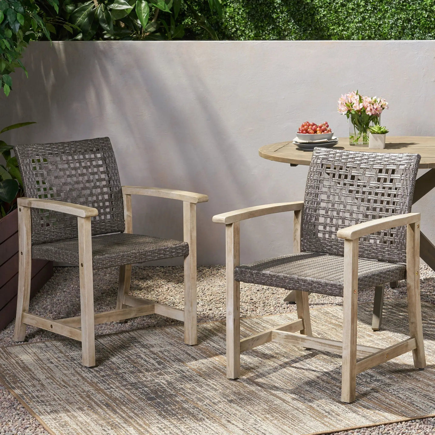 Outdoor Dining Chair Acacia Wood Frame (Set of 2) by HouseOfZazla