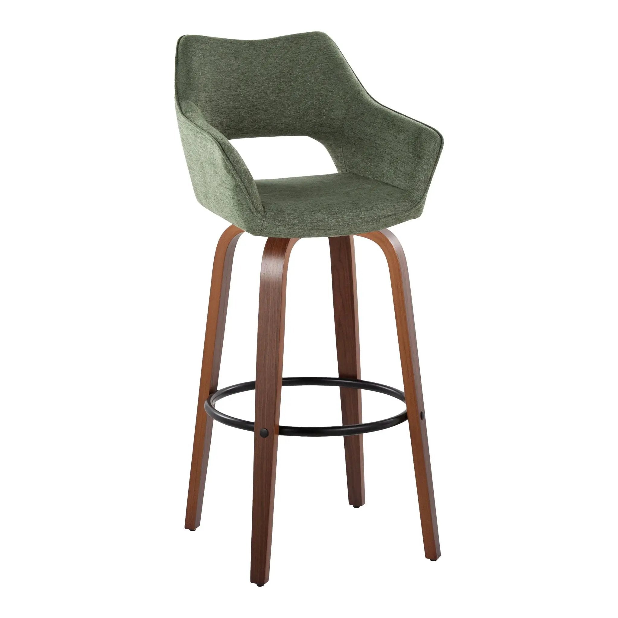 Mustang - Contemporary Fixed Height Barstool With Swivel & Round Footrest (Set of 2) by Unique Piece Furniture