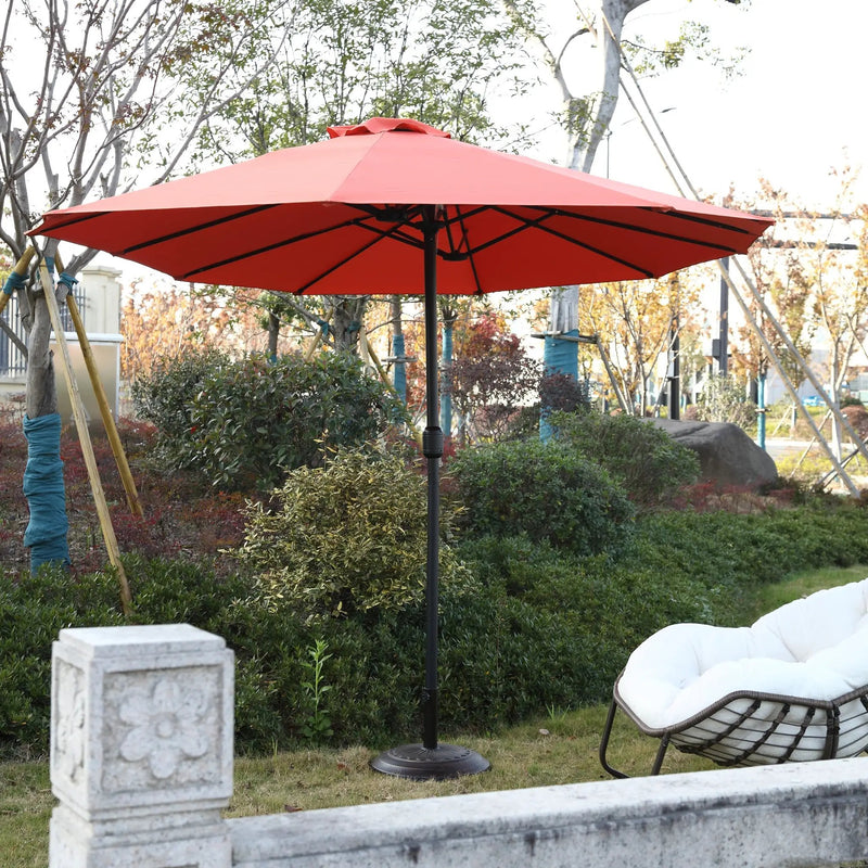 14.8 Ft Double Sided Outdoor Umbrella Rectangular Large with Crank (Orange) (No Base) by HouseOfZazla