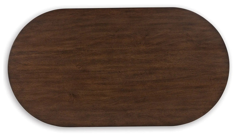 Korestone - Oval Cocktail Table - Dark Brown by Unique Piece Furniture