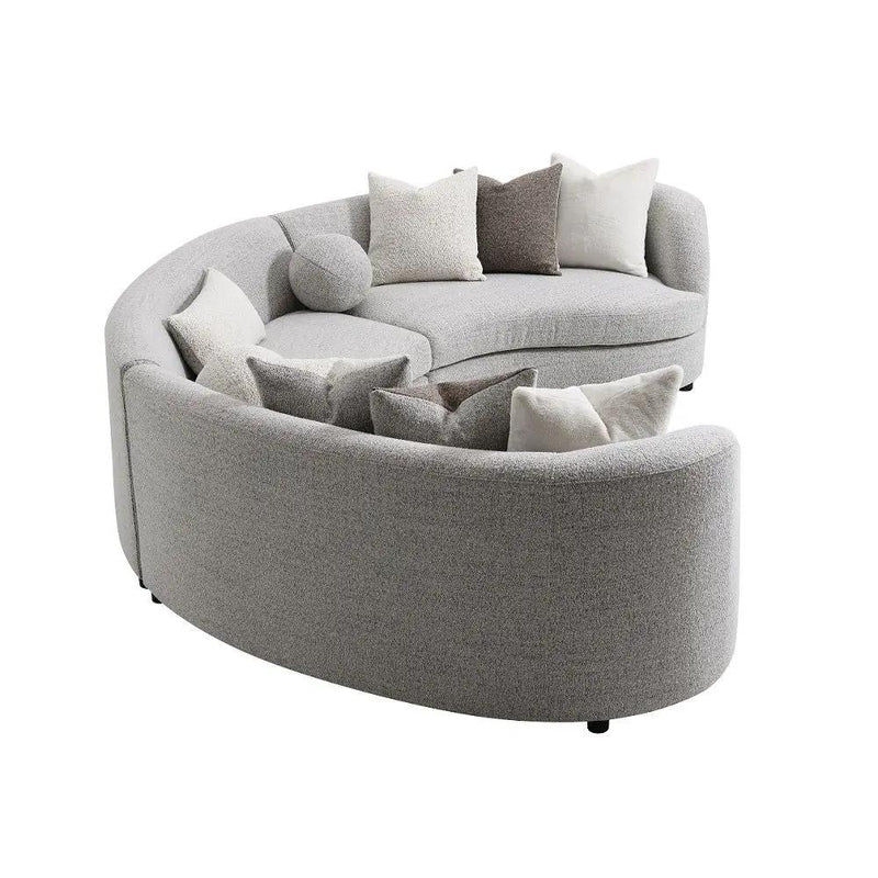Ivria - Sectional Sofa With 9 Pillows - Gray Boucle by Unique Piece Furniture