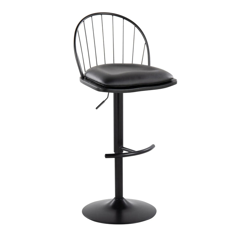 Riley - Farmhouse Adjustable Height Barstool With Swivel With Rounded T Footrest (Set of 2) by Unique Piece Furniture