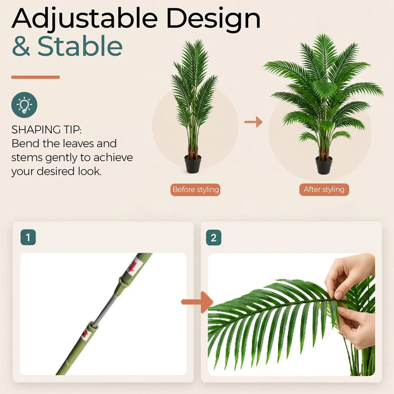 Artificial Palm Tree 6ft - Large Fake Tropical Tree (2 Pack) by HouseOfZazla