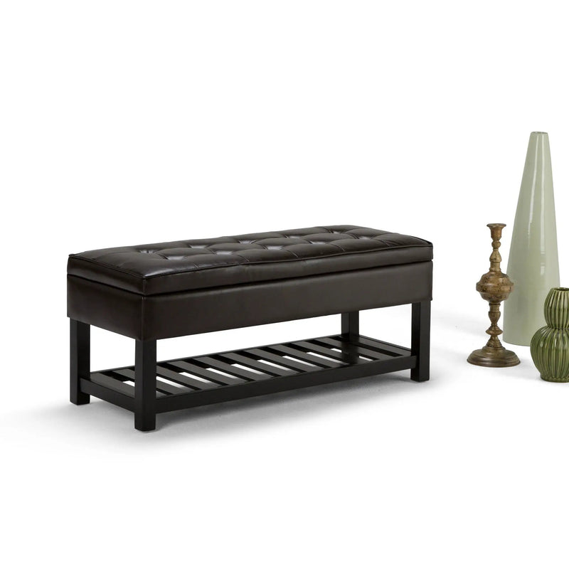 Cosmopolitan - Storage Ottoman Bench With Open Bottom - Tanners Brown by Unique Piece Furniture