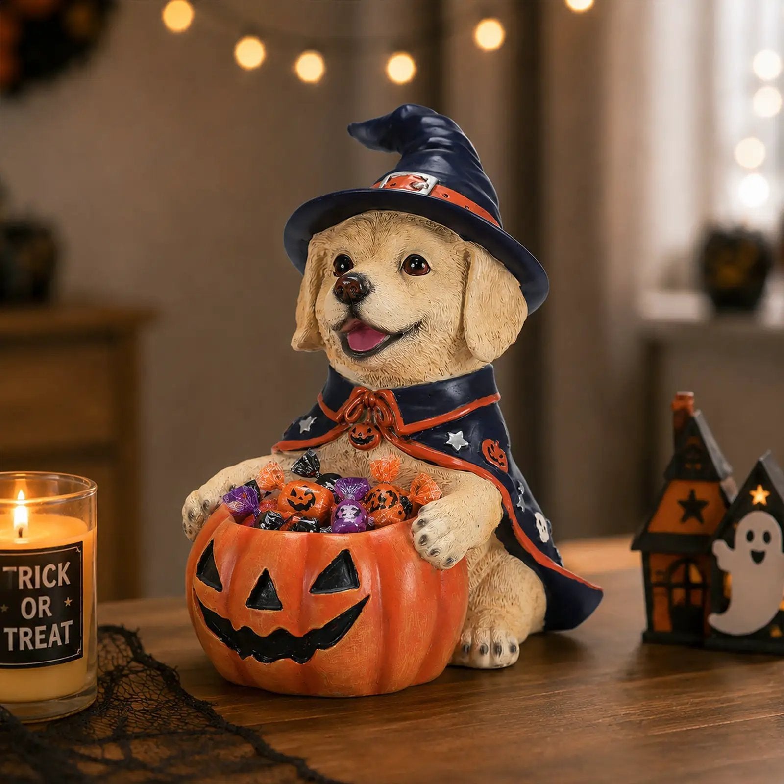 Halloween Labrador Retriever Witch Puppy Figurine by HouseOfZazla