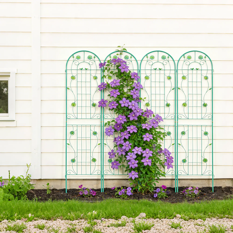 4 Pack Metal Garden Trellis 86.7'' x 19.7'' Rustproof Trellis for Climbing Plants by HouseOfZazla