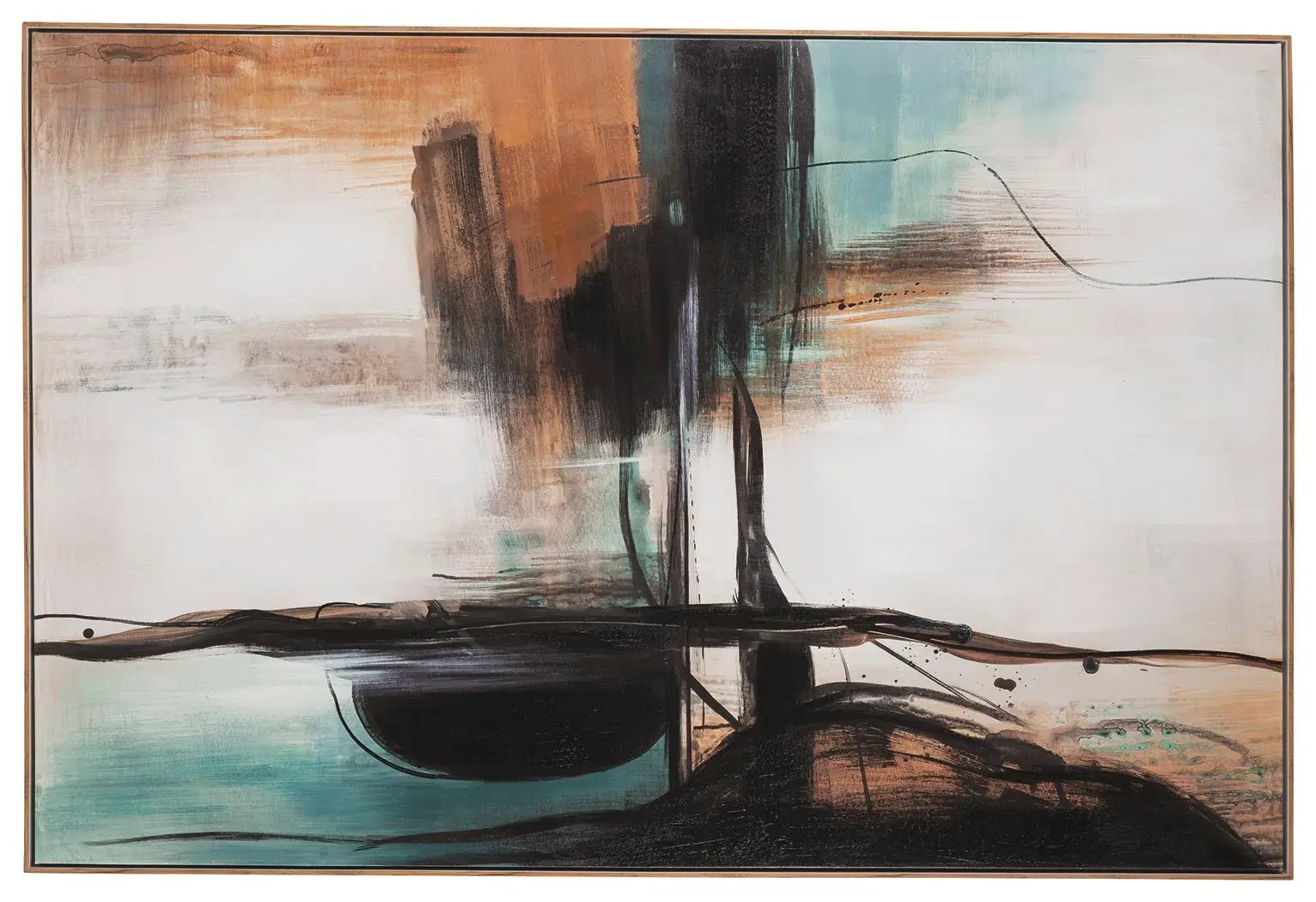 Brunonia - Wall Art - Teal / Orange / Black by Unique Piece Furniture