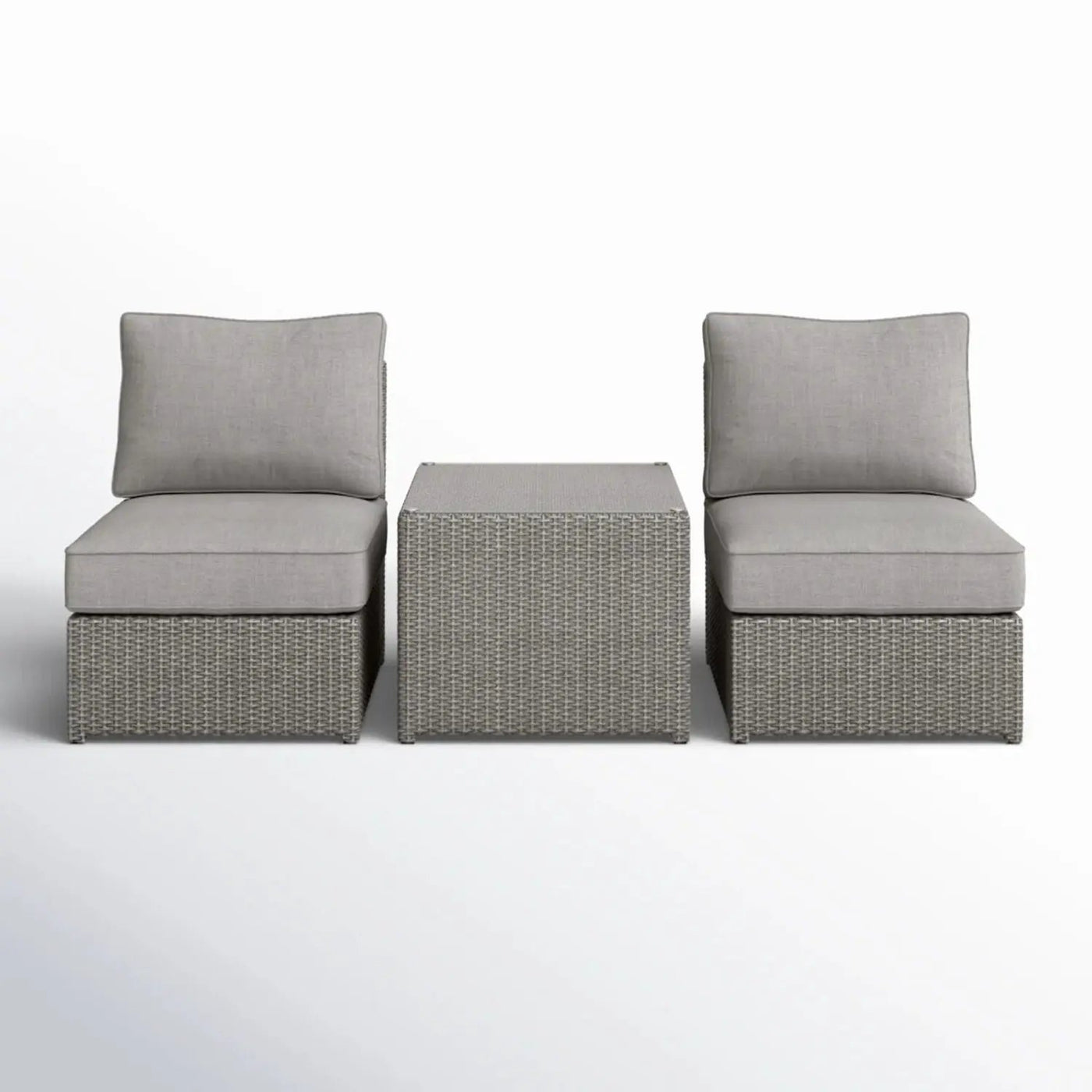 Modern Wicker Outdoor Seating Set With Cushions by HouseOfZazla