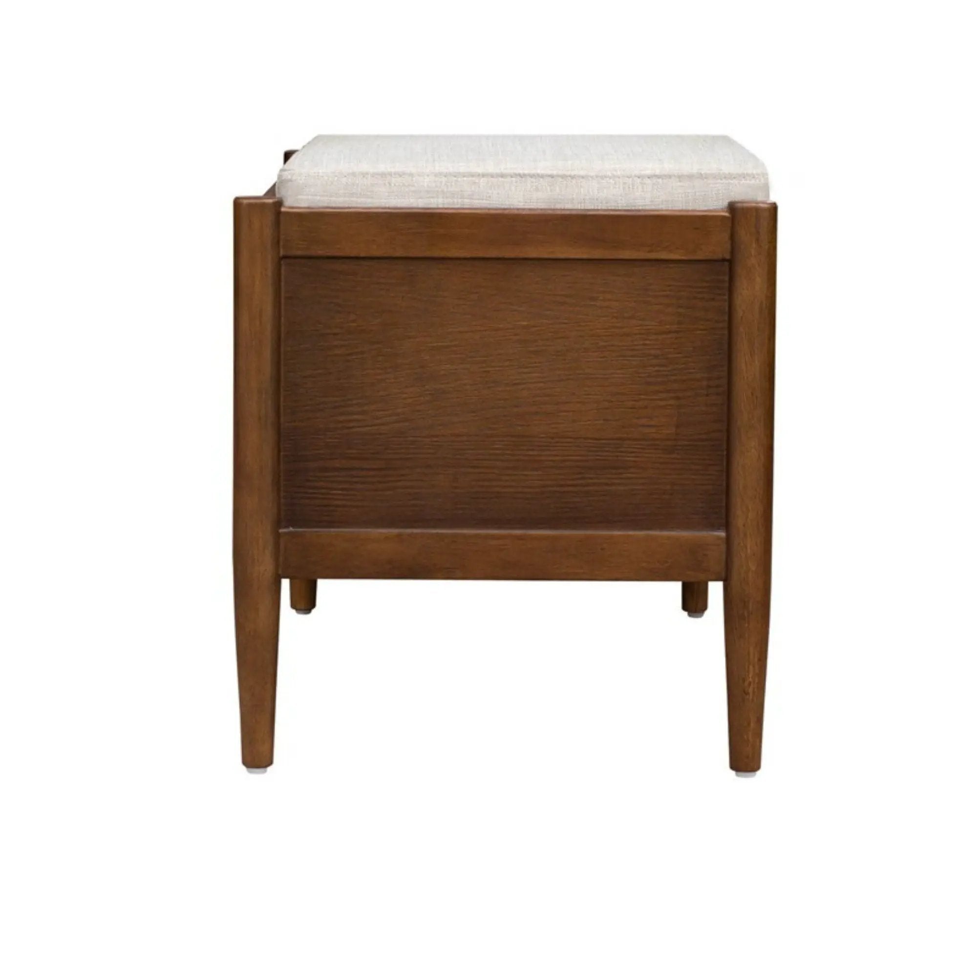 Accent Bench With Storage, Upholstered Cushion - Walnut Brown by Unique Piece Furniture