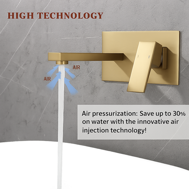 Wall Mount Faucet for Bathroom Sink or Bathtub, Single Handle by HouseOfZazla