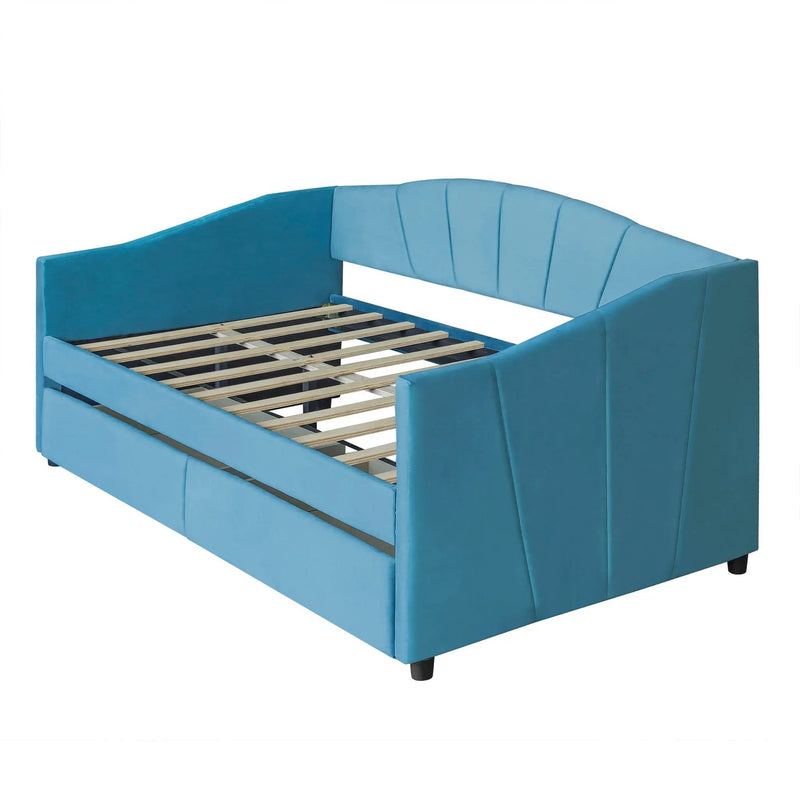 Upholstered Daybed With Two Drawers And Wood Slat by HouseOfZazla